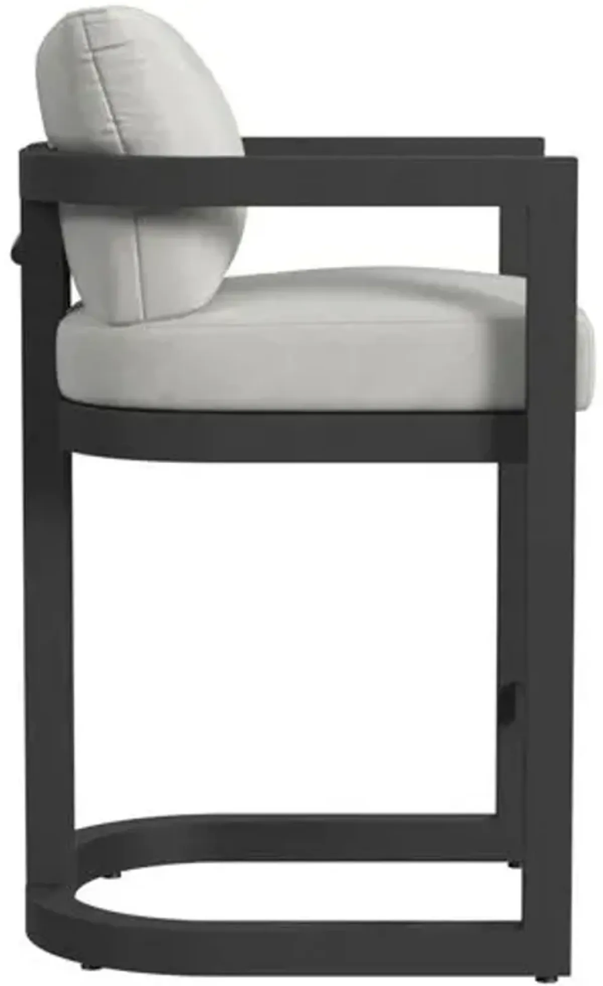 Halana OutdoorAluminum Barstool - Black/Gray