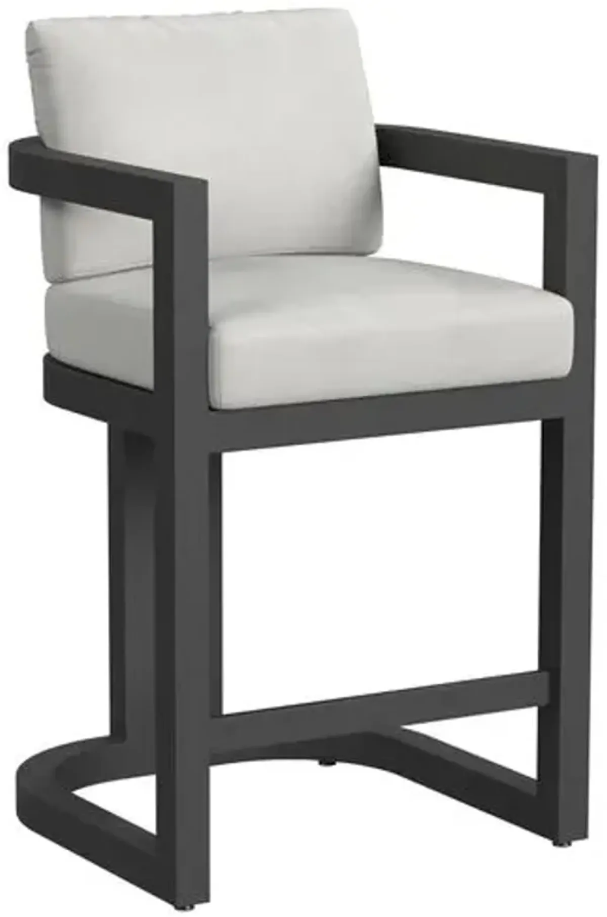 Halana OutdoorAluminum Barstool - Black/Gray