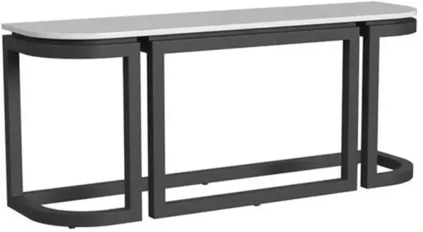 Halana Outdoor Aluminum/Stone Console Table - Black