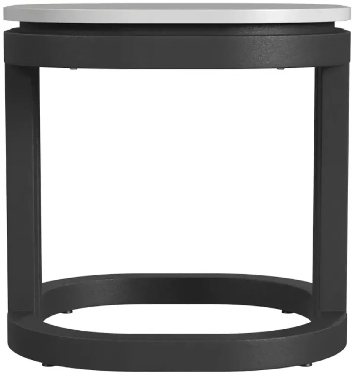 Halana Outdoor Aluminum/Stone End Table, Black