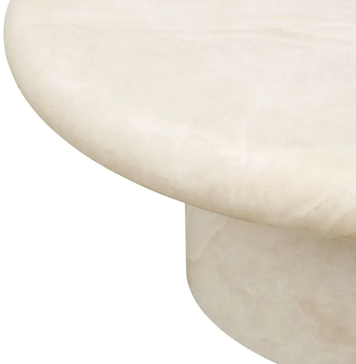 Judiah Outdoor Round Coffee Table, Cream Concrete