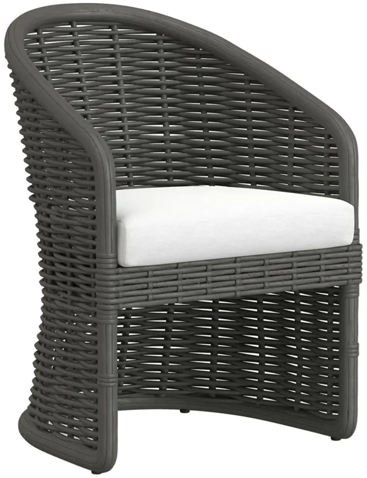 Sylvian Outdoor Aluminum/Resin Wicker Dining Chair, Dark Wood