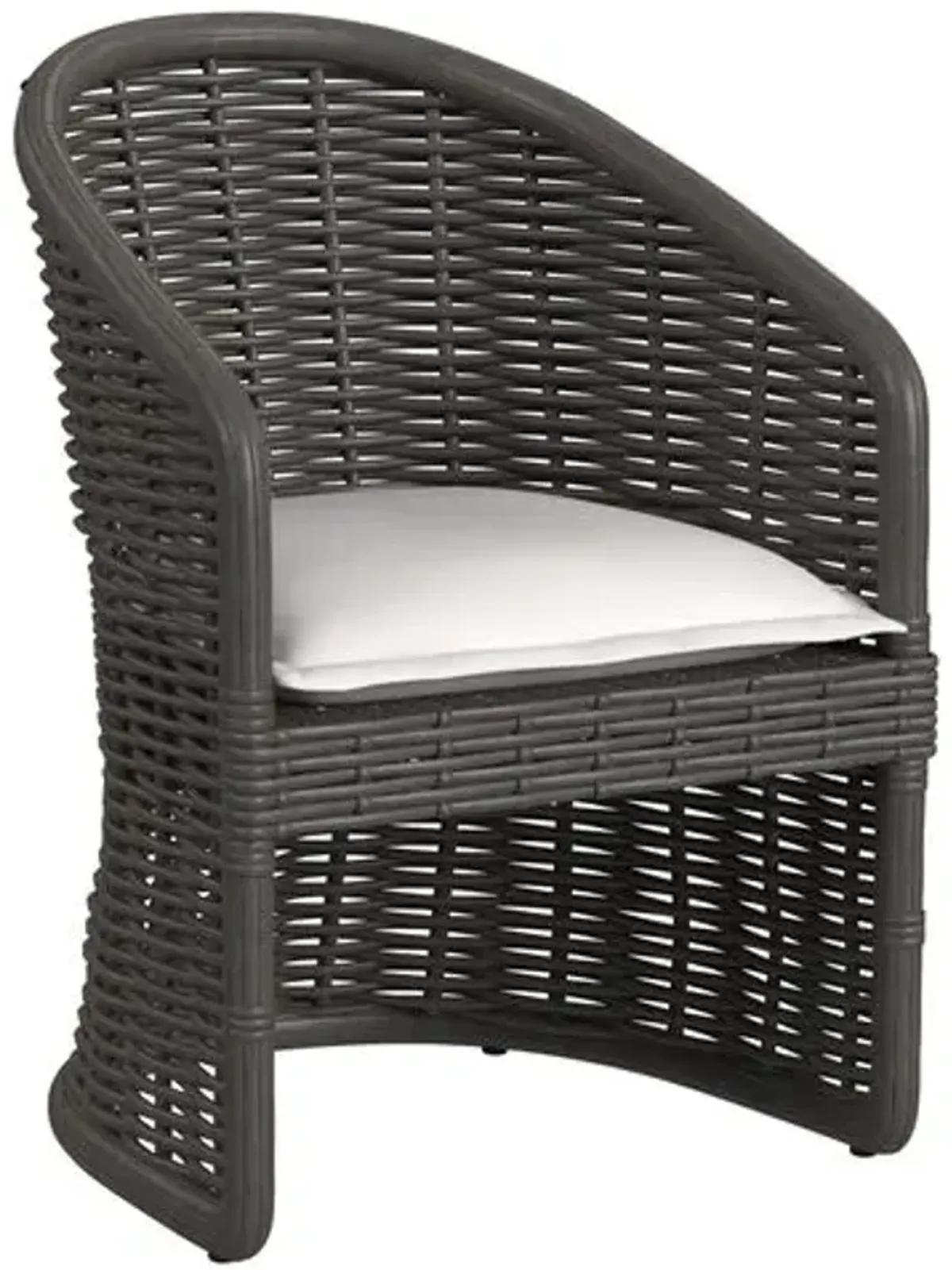 Sylvian Outdoor Aluminum/Resin Wicker Dining Chair - Dark Wood - Brown