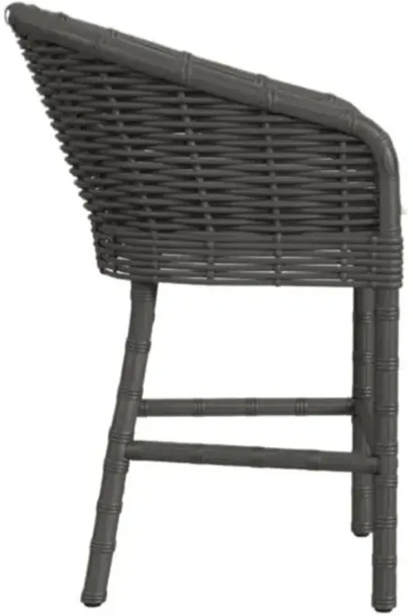 Sylvian Outdoor Aluminum/Resin Wicker Counter Stool - Dark Wood
