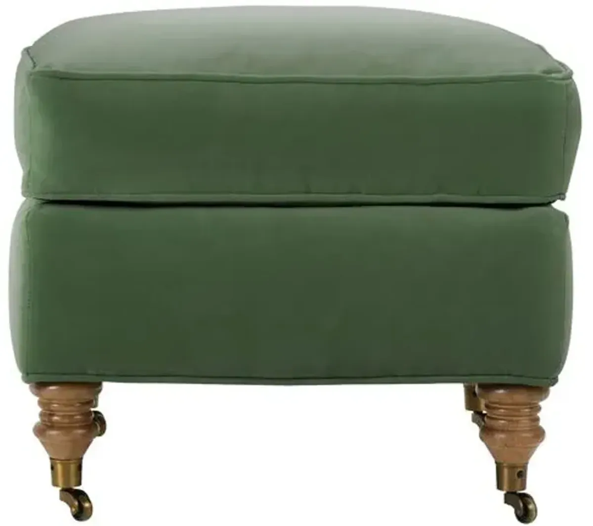 Brooke Velvet Ottoman - Green