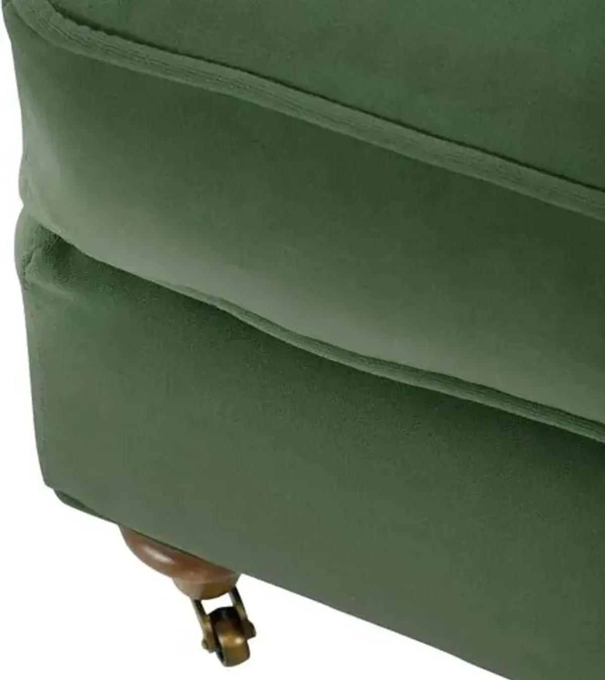 Brooke Velvet Ottoman - Green