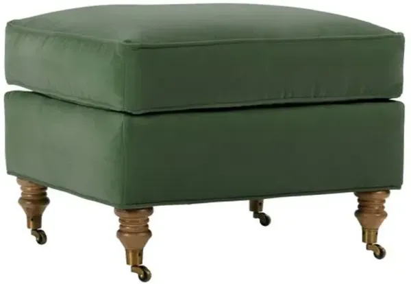 Brooke Velvet Ottoman - Green