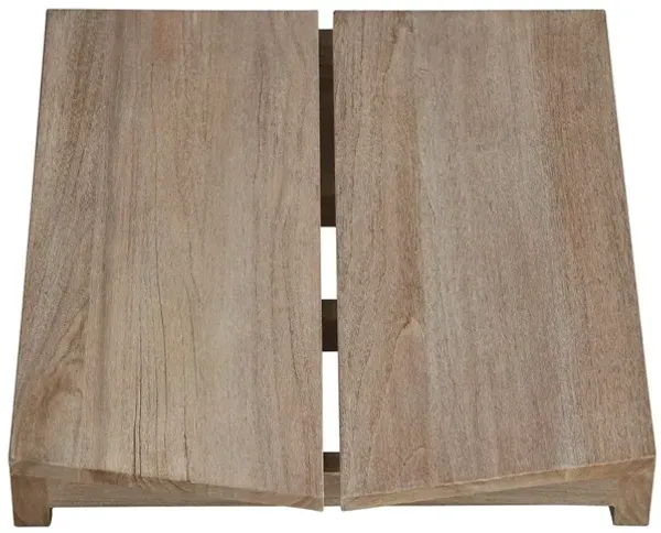 Coastal Living Montclair Outdoor Adirondack Ottoman, Warm Weathered Teak