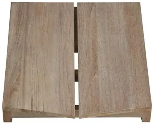 Coastal Living Montclair Outdoor Adirondack Ottoman - Warm Weathered Teak - Brown