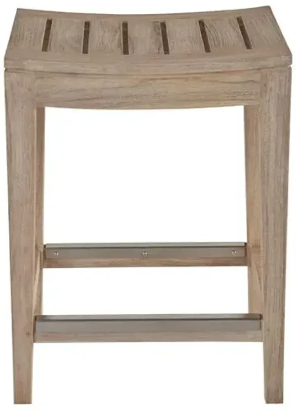 Coastal Living Montclair Outdoor Counter Stool - Warm Weathered Teak