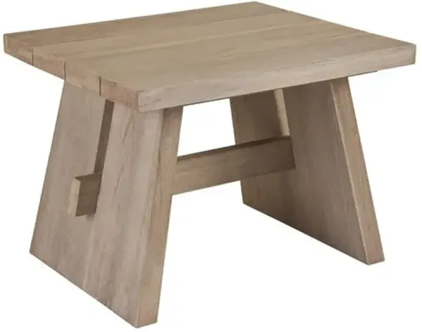 Coastal Living Montclair Outdoor Rectangular Angled End Table - Warm Weathered Teak - Brown