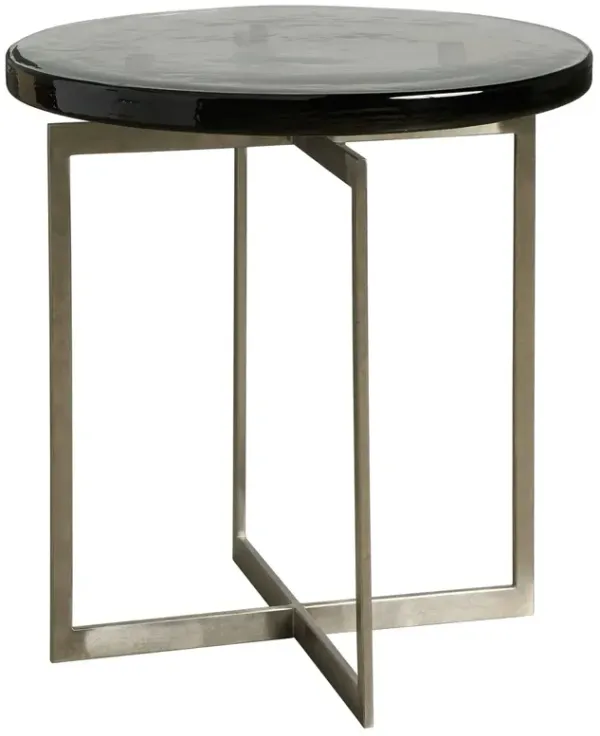 Veridian Smoked Glass Top Round Side Table