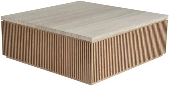 Veridian Fluted Marble Top Square Cocktail Table