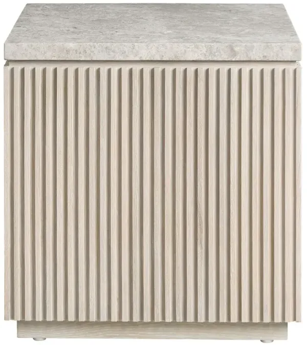 Veridian Fluted Marble Top Side Table