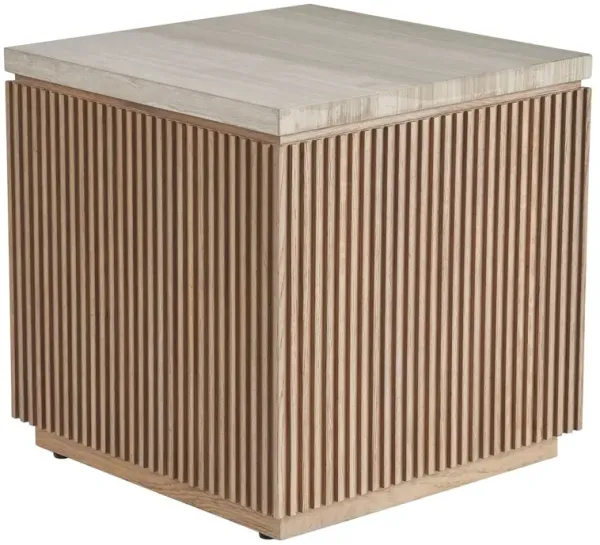 Veridian Fluted Marble Top Side Table