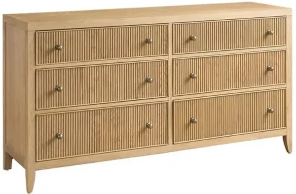 Veridian Fluted 6-Drawer Dresser - Brown