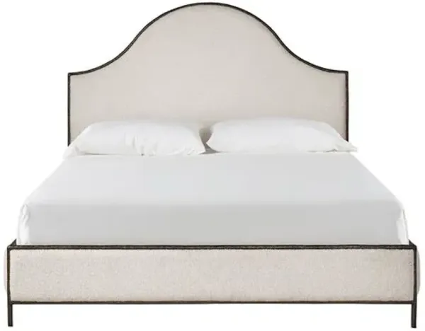 Summit Grove Upholstered Arched Bed - Off-White, Comfortable, Durable