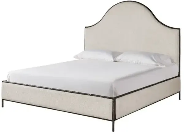 Summit Grove Upholstered Arched Bed - Off-White, Comfortable, Durable