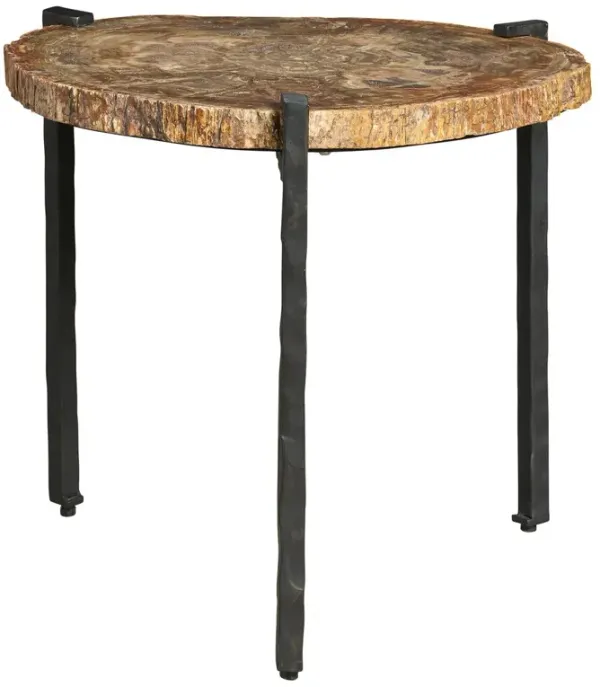 Summit Grove Small Bunching Table, Petrified Wood Stone/Cast Iron