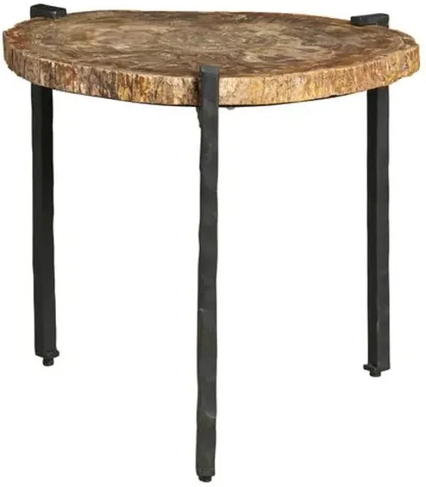 Summit Grove Small Bunching Table - Petrified Wood Stone/Cast Iron - Multi