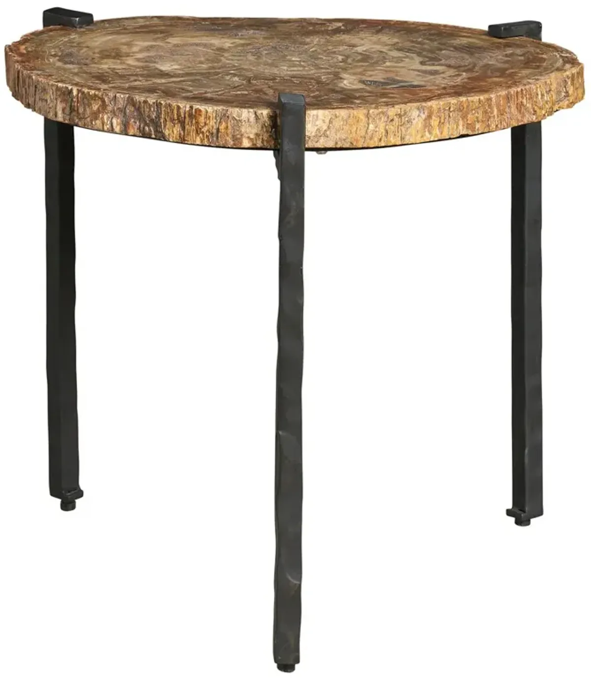 S/2 Summit Grove Bunching Tables, Petrified Wood Stone/Cast Iron
