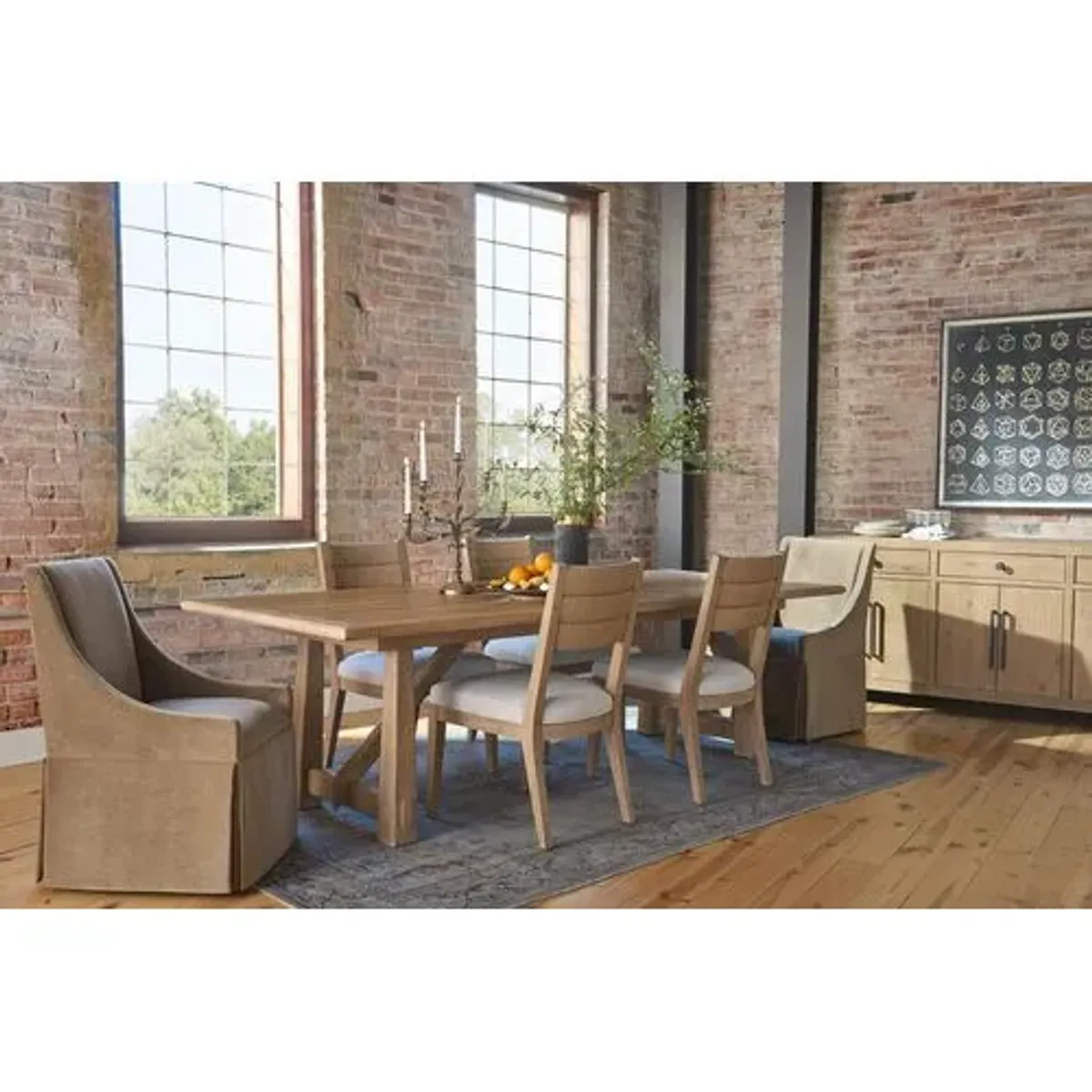 Set of 2 Summit Grove Mesa Cord Back Side Chairs - Canyon/Off-White - Brown