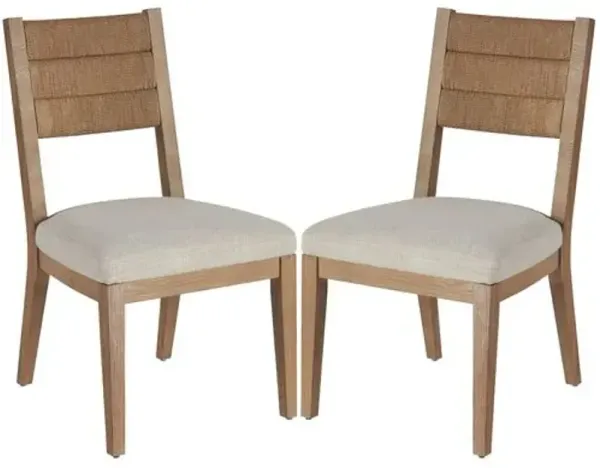 Set of 2 Summit Grove Mesa Cord Back Side Chairs - Canyon/Off-White - Brown