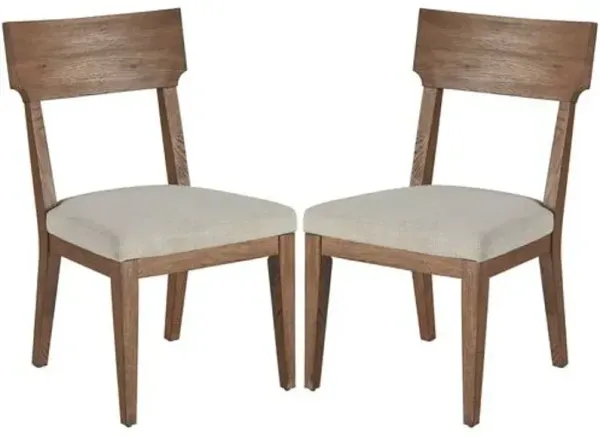 Set of 2 Summit Grove Mesa Wood Back Side Chairs - Brown