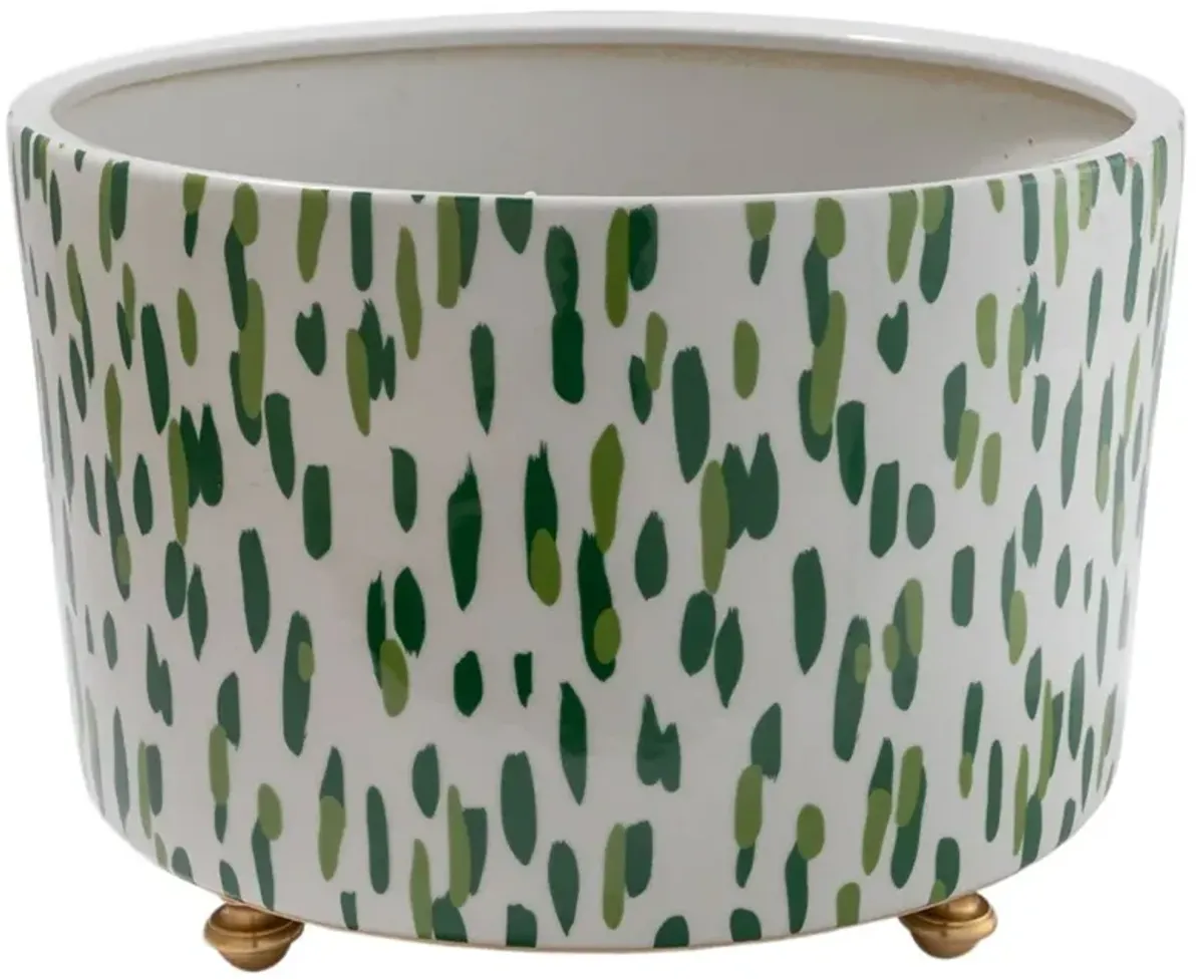 Mill Reef Palm Center Basin Planter, Green