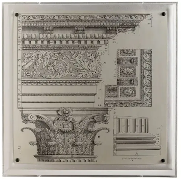 Corinthian Detail IV Print - 20" x 20" - Port 68 - Black