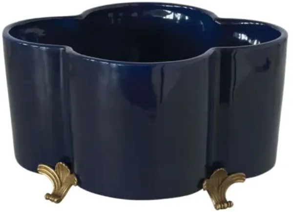 Quatrefoil Planter - Blue - Port 68 - 8Hx14D in
