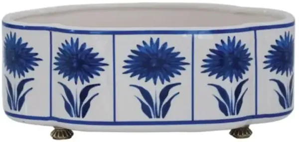 Hannah Scallop Planter - Blue - Port 68 - 5.5Hx14Wx9D in