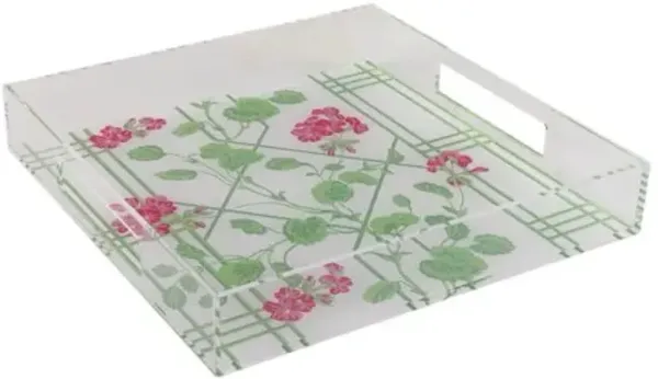 Geranium Trellis Lucite Tray - Green - Port 68