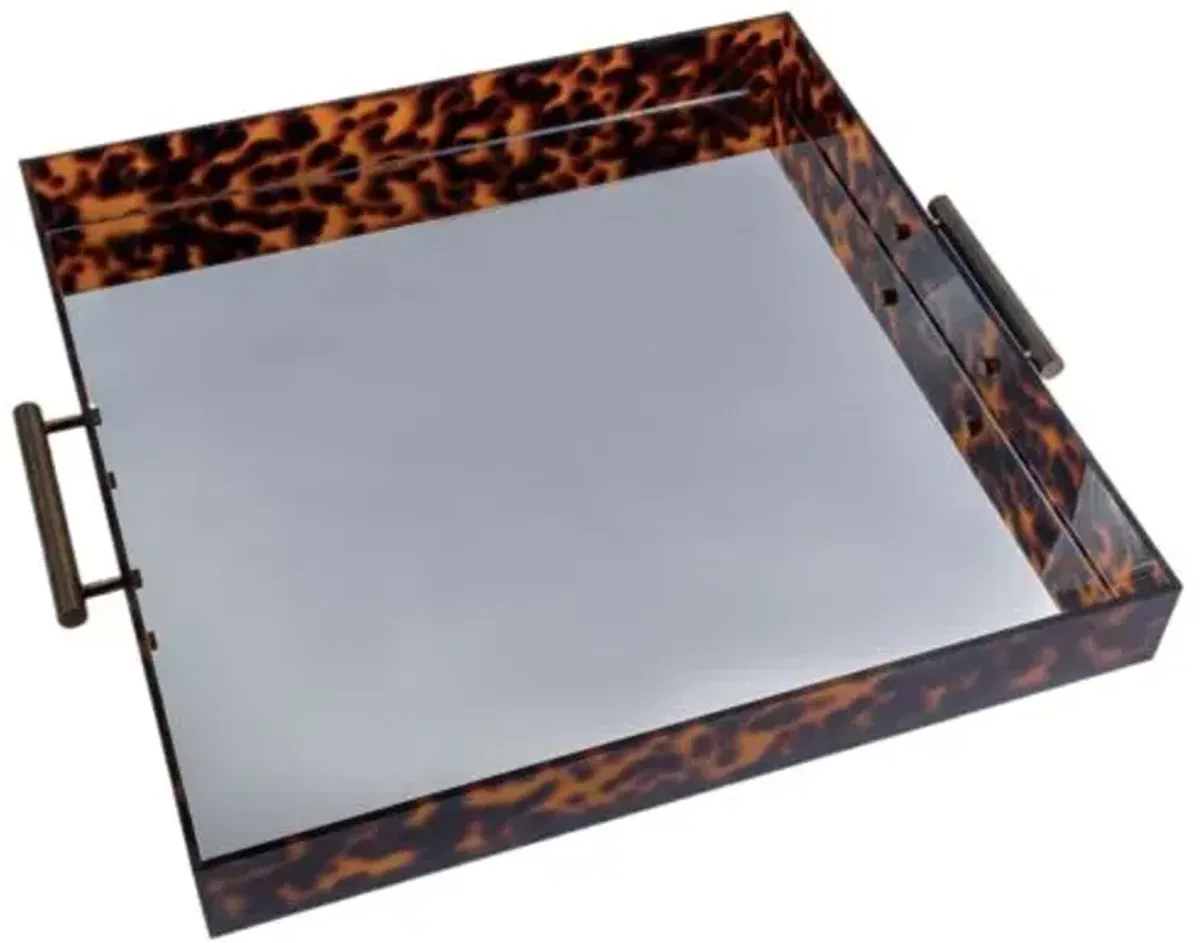 Katherine Large Acrylic Tray - Brown Tortoise - Port 68