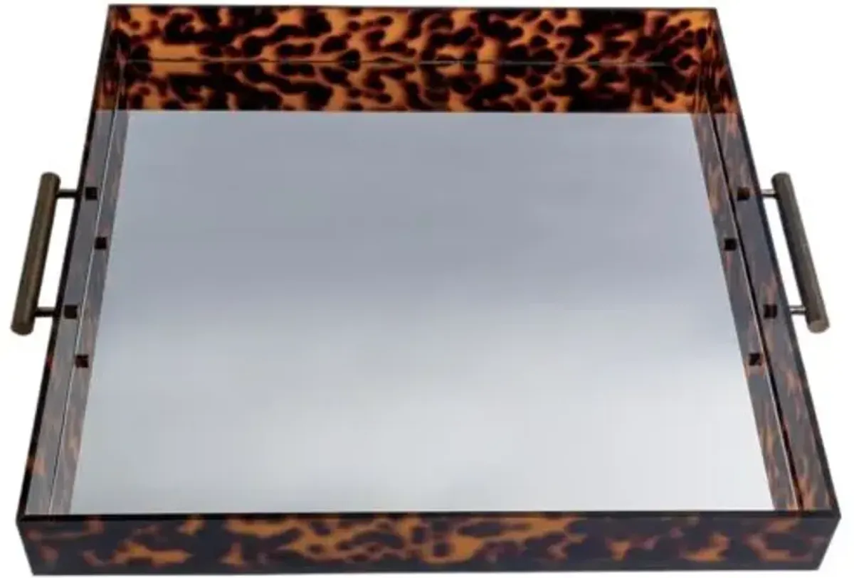 Katherine Large Acrylic Tray - Brown Tortoise - Port 68