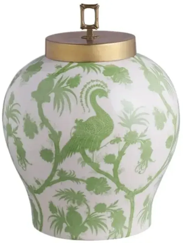 Balinese Scalamandre Peacock Jar - Port 68 - Green