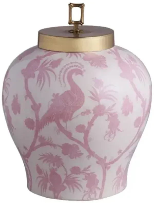 Balinese Scalamandre Peacock Jar - Port 68 - Pink