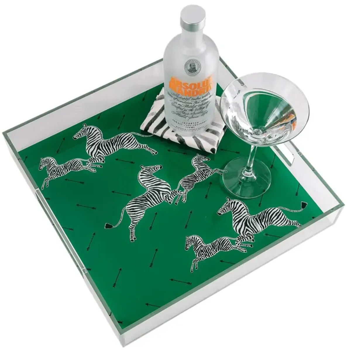Zebra Scalamandre Acrylic Tray