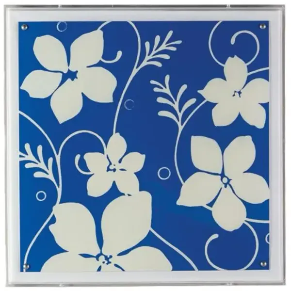 Cream Flowers Print - 20" x 20" - Port 68 - Blue