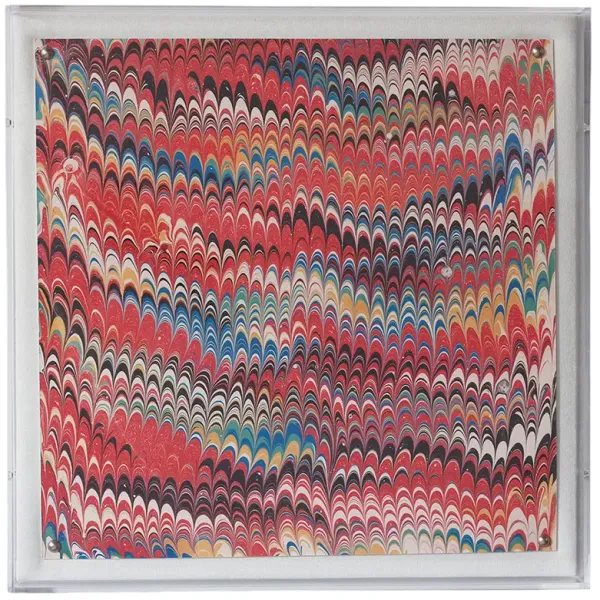 Vintage Italian Red Scarf Print, 20" x 20"