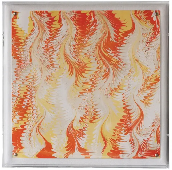 Vintage Italian Orange Scarf Print, 20" x 20"