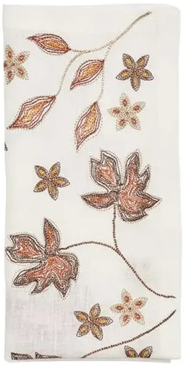 Set of 4 Maple Hues Napkins - Kim Seybert - White