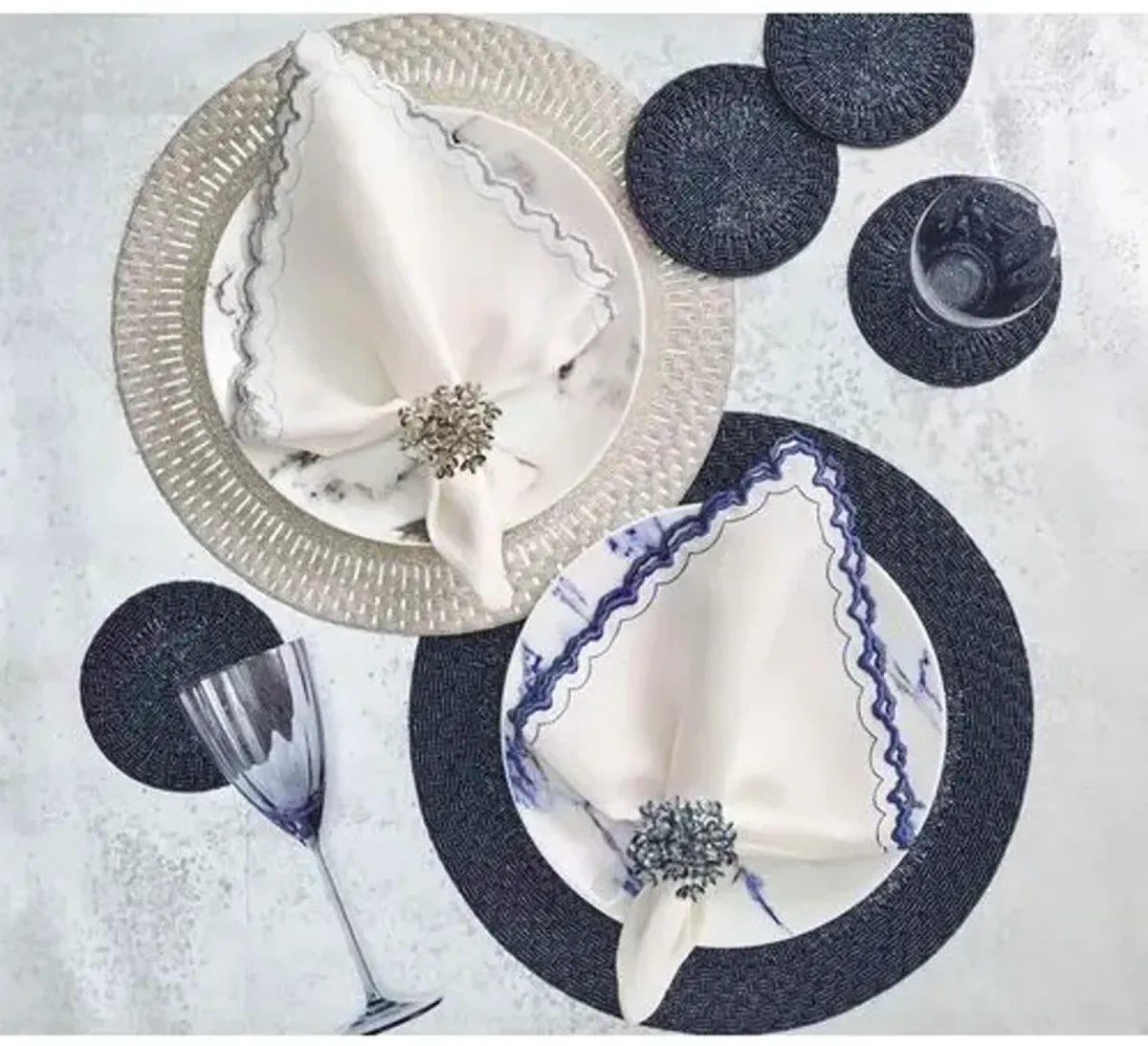Set of 2 Palisade Placemats - Kim Seybert - Blue