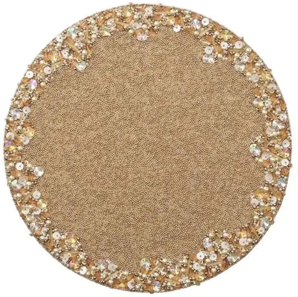 Set of 2 Supernova Placemats - Champagne & Crystal - Kim Seybert - Gold