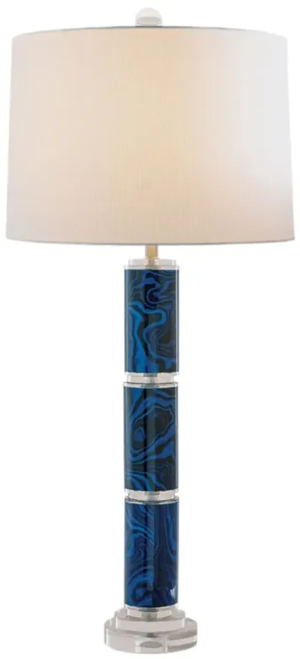 Malachite 34" Table Lamp - Port 68 - Blue