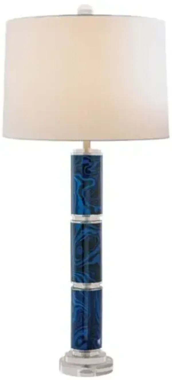 Malachite 34" Table Lamp - Port 68 - Blue