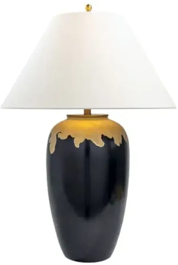 Nicole 34" Table Lamp - Black/Gold - Port 68