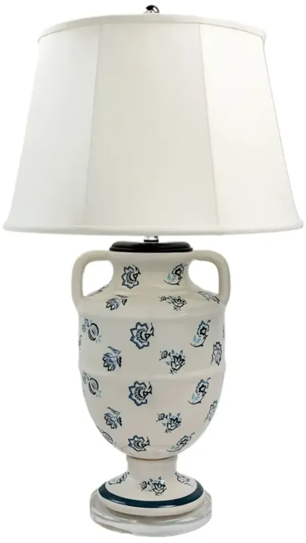 Provence 34" Table Lamp, Blue/Cream