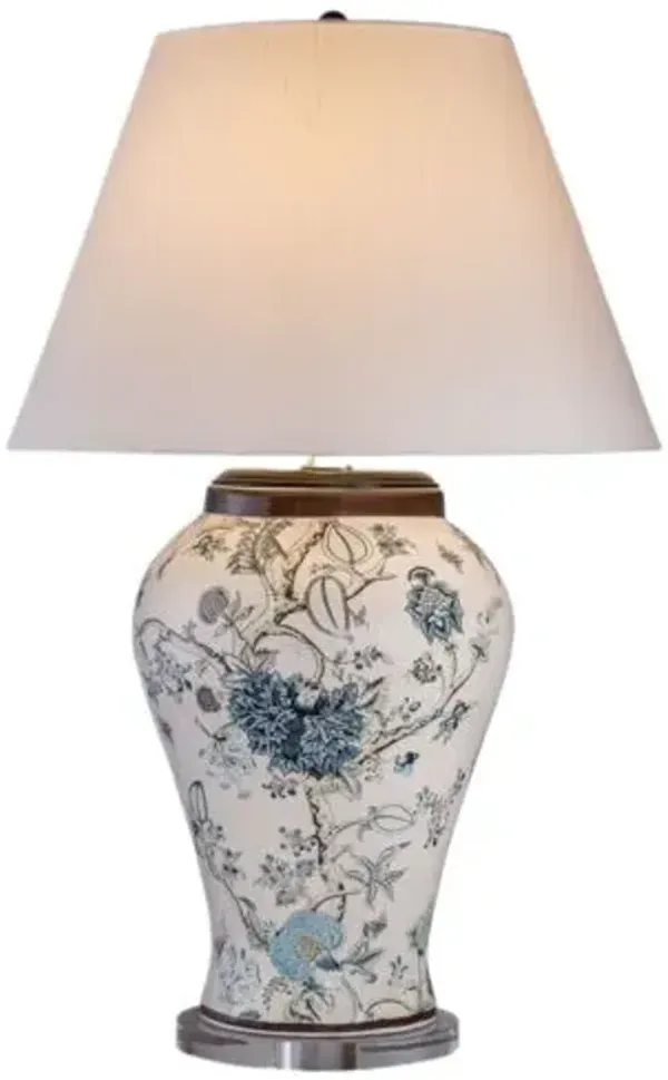 Pondicherry 36" Table Lamp - Blue/Cream - Port 68