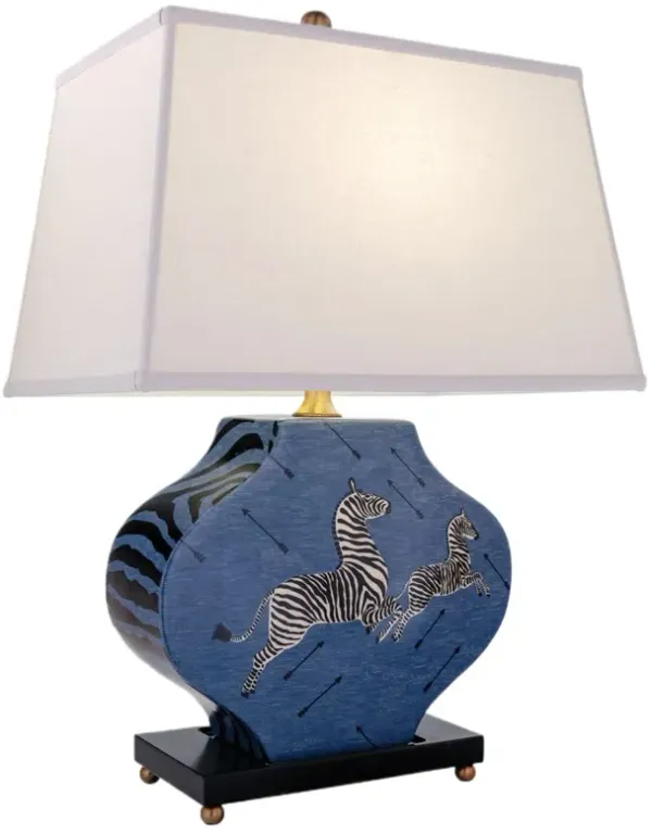 Zebra Scalamandre 27" Table Lamp - Port 68 - Blue